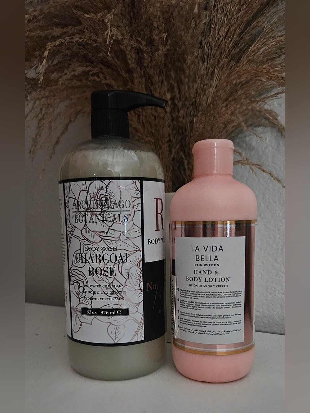 Archipelago Botanicals Charcoal Rose Body Wash, La Vida Bella Hand & Body Lotion